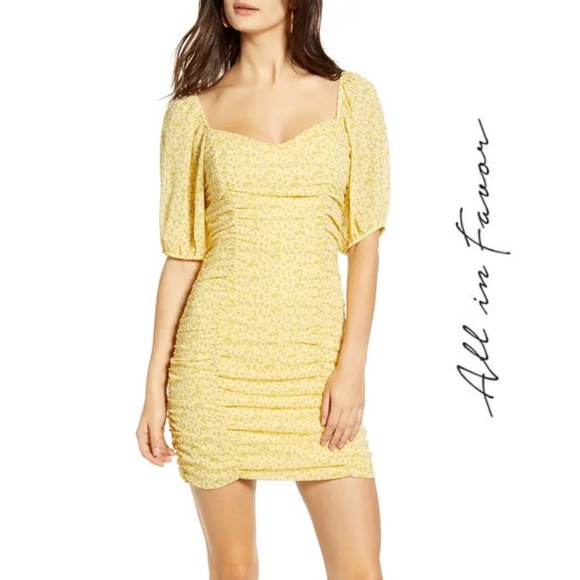 All in favor sasha ruched mini dress Clearance